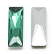 ポイントガラスラインストーンカボション  バックメッキ  多面カット  長方形  med.emerald  21x7x4.6mm RGLA-T084-7x21mm-15-2