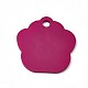 アルミ製ペンダント  空白のタグ  犬の足跡  赤ミディアム紫  28.5x27x1mm  穴：3mm ALUM-WH0009-04E-2