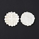 天然淡水シェルのペンダント  花のチャーム  貝殻色  37.5x38x4mm  穴：1.5mm SHEL-H001-06-3