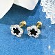 Беруши из цветочного стекла и полимерной глины со стразами EJEW-H105-32G-3