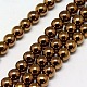 Electroplate Non-magnetic Synthetic Hematite Beads Strands G-J169A-3mm-M-2