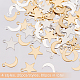 Olycraft 80pcs breloques étoile et lune style breloques en laiton pendentifs célestes diy pour boucle d'oreille collier bracelet fabrication de bijoux accessoires (2 couleurs) KK-OC0001-23-4