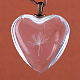 Pendentifs de coeur de verre en alliage GLAA-Q049-25mm-01AB-2