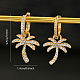 Серьги-кольца из латуни с кокосовой пальмой YL0119-4