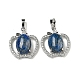 Натуральный окрашенный лазурит с подвесками из прозрачного кубического циркония G-G133-03P-21-1