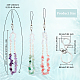 OLYCRAFT 3pcs Pearl Beaded Phone Chain with 3pcs Keyrings Phone Charms Strap Keychain Natural Stone Lanyard String Chains for Phone Case Keychain Accessories HJEW-PH01491-2