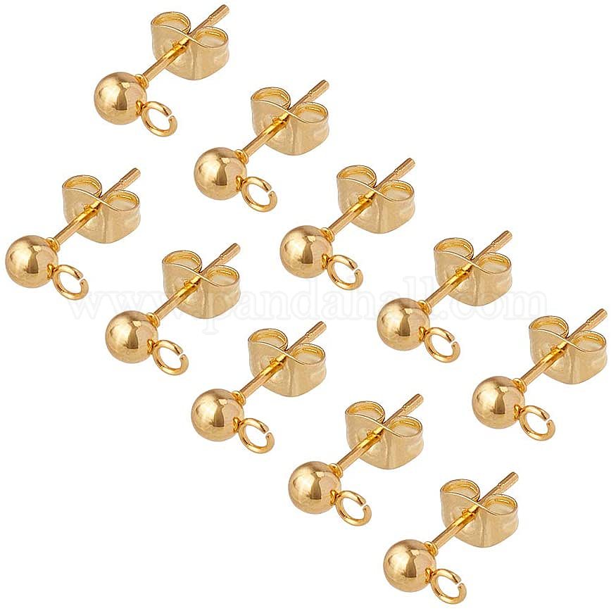 Shop UNICRAFTALE 100pcs(50pairs) Stainless Steel Stud Earrings 0.7mm