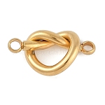 Подвески-соединители из нержавеющей стали 304, сердечный узел соединения, золотые, 19x17x4.5 мм, отверстие : 2 мм