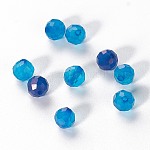 Natürliche Achat Perlen, gefärbt und erhitzt, facettiert, Runde, Blau, 5 mm, Bohrung: 1 mm