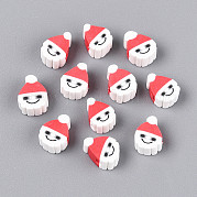 Новогодняя тема бусины из полимерной глины ручной работы CLAY-S091-75