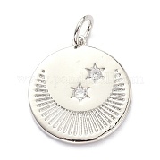 Латунные микропаве прозрачные подвески с фианитом ZIRC-L091-104P