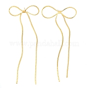 Латунные серьги-гвоздики с бантом KK-Z033-29G