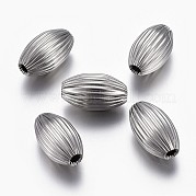 Рифленые бусины из нержавеющей стали марки 304 STAS-P218-27-6mm