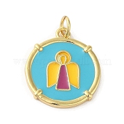 Подвески из латуни с эмалью в стойку KK-C052-35G-02