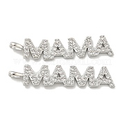 Подвески из латуни с микропаве ко Дню матери и кубическим цирконием KK-K378-11P