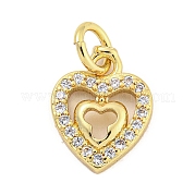 Сердце из латуни с подвесками из циркония KK-Q814-07G