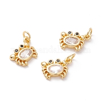 Латунные микропаве прозрачные подвески с фианитом&nbsp;ZIRC-M118-03G-RS