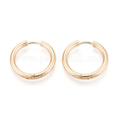 Boucles d'oreilles créoles en acier inoxydable 304, placage ionique (ip), véritable 18k plaqué or, 20x21x2.5mm
