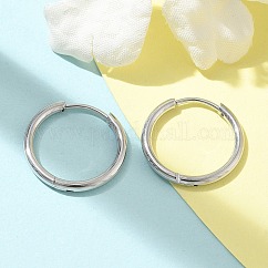 Boucles d'oreilles créoles en acier inoxydable 304 pour femmes, couleur inoxydable, 14.5x15x2mm