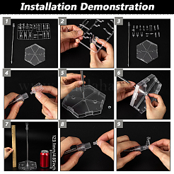 Регулируемые пластиковые держатели для демонстрации собранных фигурок с шестигранными основаниями DIY-WH0043-157B