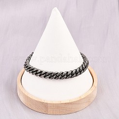 Браслеты-цепочки из хирургической нержавеющей стали 316 пробы с кубинскими звеньями BJEW-C125-12AS