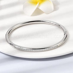 Женские браслеты-шарниры из нержавеющей стали 304 с микропаве из кубических цирконий&nbsp;BJEW-D408-30P