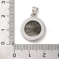 Подвески в виде резных молей из натуральной черной ракушки&nbsp;KK-D537-04P-03