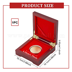 Boîte de rangement commémorative en bois pour pièces de monnaie avec couvercle à charnière et loquet en métal&nbsp;CON-WH0088-41B