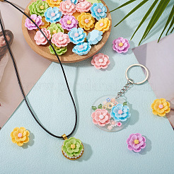 50 Stück 5 Farben 3D undurchsichtige Harz-Cabochons&nbsp;RESI-TA0005-02