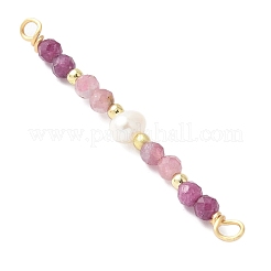 Подвески-шармы с гранеными круглыми натуральными рубинами PALLOY-JF03531-09