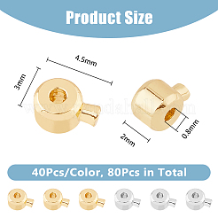 80 шт. 2 цвета латунные обжимные бусины&nbsp;FIND-DC0005-68