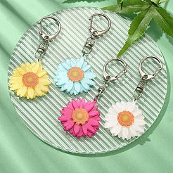 Акриловый кулон в виде ромашки&nbsp;HJEW-YW00028-01
