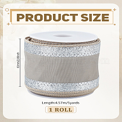 5 ярд блестящей полиэстеровой проволочной ленты с блестками&nbsp;OCOR-LP0003-22A