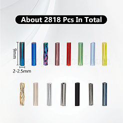 2818 шт. 15-х цветные стеклянные витые бусины-стекляшки SEED-WR0001-13