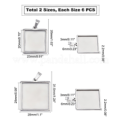 Cabochon pendenti in acciaio inossidabile 304&nbsp;STAS-UN0007-68P