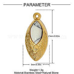 Нержавеющая сталь 304 с подвесками из синтетической бирюзы&nbsp;STAS-OY005-08G