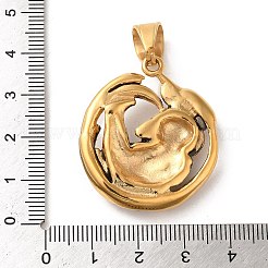 Подвески из нержавеющей стали 316L в тибетском стиле со стразами&nbsp;LS-STAS-D096-01B-AG