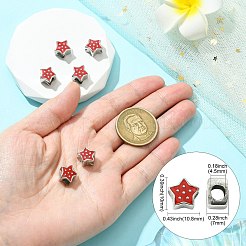 6 шт. европейские бусины из нержавеющей стали 304&nbsp;STAS-CJ0002-59