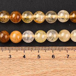 Натуральный желтый гематоидный кварц круглые бусины нити X-G-F266-09-8mm