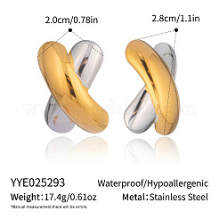 Zweifarbige Ohrstecker aus Edelstahl 304 für Damen&nbsp;AL8975