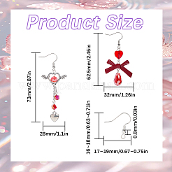 DIY 合金イヤリング ジュエリー作りキット  ミックスカラー  2~40x1.5~32.5x0.4~7.5mm  穴：1~2mm&nbsp;DIY-SC0028-93