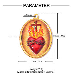 Colgantes de acero inoxidable 304 con motivos religiosos impresos&nbsp;SA-OY003-84G