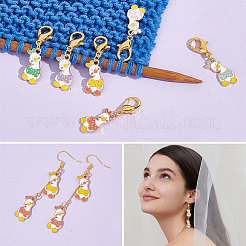 Маркеры петель с замком на подвеске из сплава эмали HJEW-AB00119