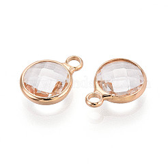 Латунь стекло подвески золотой тон&nbsp;GLAA-ZX008-24E-G