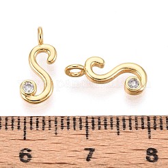 Breloques en laiton avec zircone cubique de micro pave&nbsp;KK-N263-97G-S