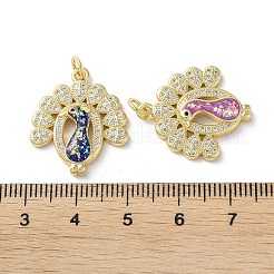 Латунные микропаве прозрачные подвески с фианитом&nbsp;KK-C045-40G