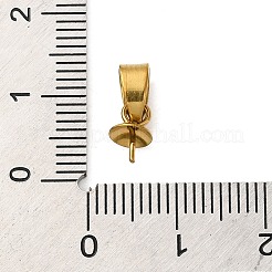 304ステンレススチールカップパールペグベイルピンペンダント  片穴パーツ用  ゴールドカラー  13mm  ペンダント：8x5mm  穴：5x3.5mm  ピン：0.7mm&nbsp;STAS-D013-03C-G