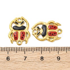 Подвески-коннекторы в виде божьей коровки из нержавеющей стали 304 с красной и черной эмалью STAS-B085-28G