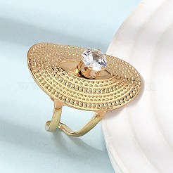 Bagues ouvertes en acier inoxydable 304 avec micro pavé de zircones cubiques pour femmes&nbsp;RJEW-K258-15C-G