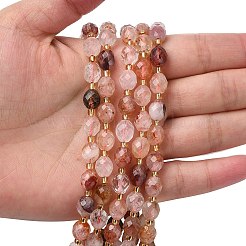 Натуральный красный гематоидный кварц / нити из железистого кварца G-F809-A02-01